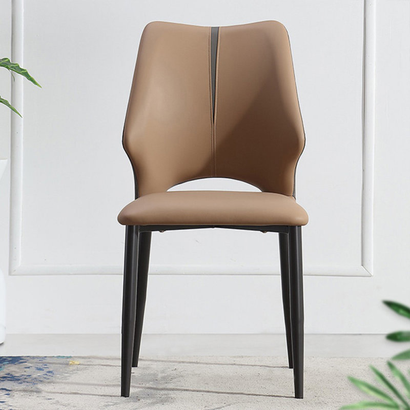 Chaise d'appoint à dossier solide (ensemble de 2), Brun