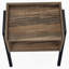 Table d'appoint, côté, bout, table de chevet, lampe, stratifié brun, métal noir, contemporain, moderne-719019196