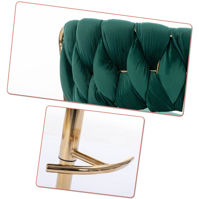 Tabourets de bar pivotants à hauteur réglable Antebi, Vert