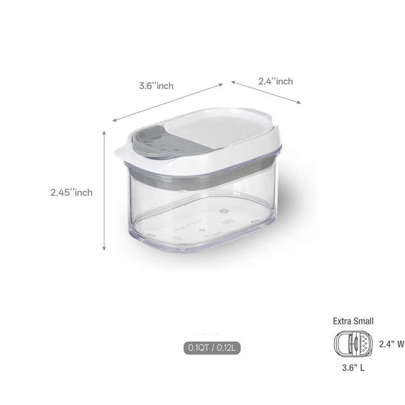 Stackable Acrylic Baking Ingredient Storage Containers with 3-Way Lids, Set of 6