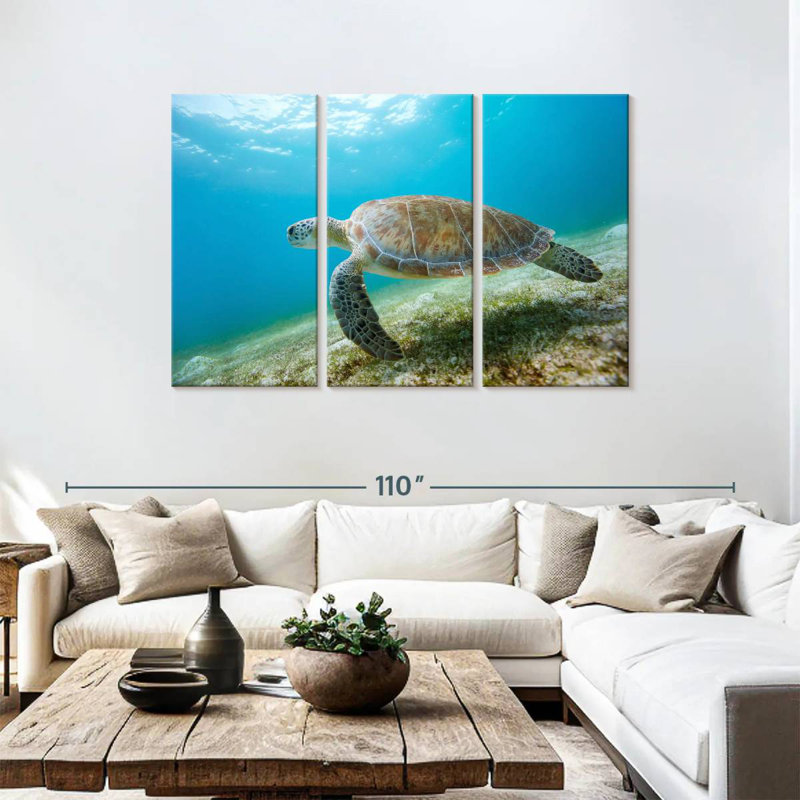 Brampt Hawksbill Turtle In Motion, 48" H x 74" W
