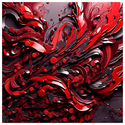 Red Fluid Abstract Quilted Bedspread All Sizes