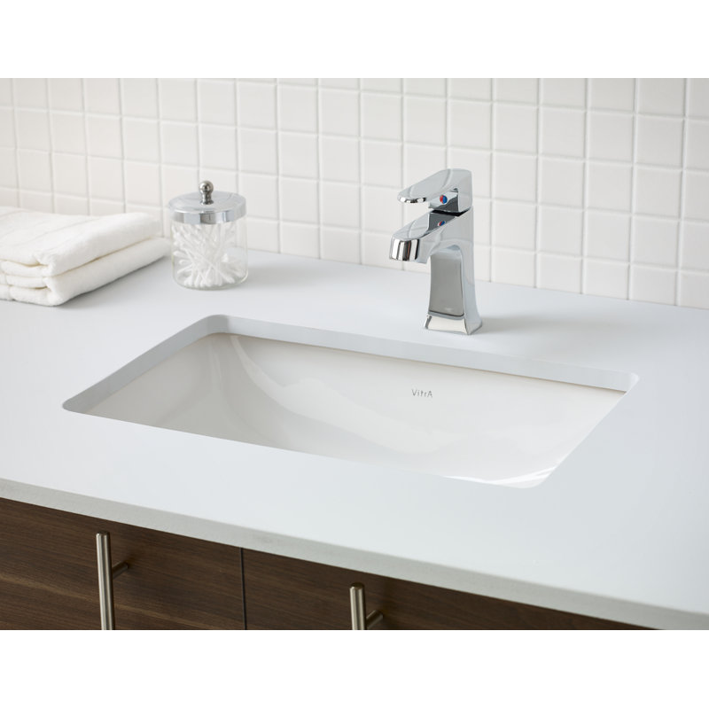 Cheviot Products Seville 14.625'' White Vitreous China Rectangular Bathroom Sink with Overflow