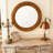31.3" Hammered Gold Round Wall Mirror