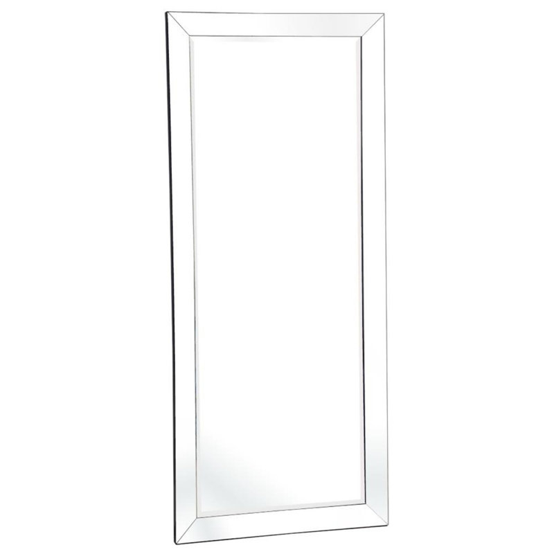 Laux Mirrored Bevel Frame Full Length Beveled Mirror Rectangle Beveled Edge Mirror Large Beveled