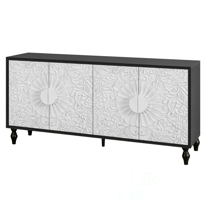 Crédence de rangement l 62,99 po Adrees, Noir / blanc
