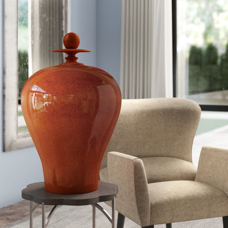 Handmade Ceramic Jar, Orange