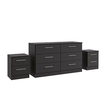 Montigny 3-Piece Bedroom Set 50.3" W - 6-Drawer Dresser And Two 2-Drawer Nightstands