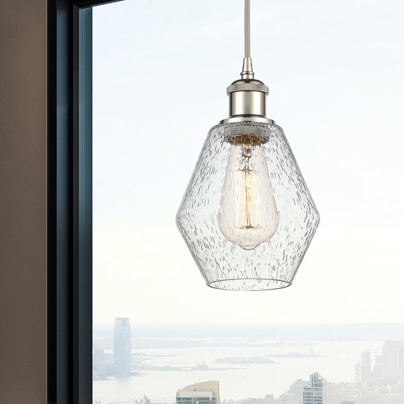 Luminaire suspendu simple à 1 lumière Gabbie, Argent