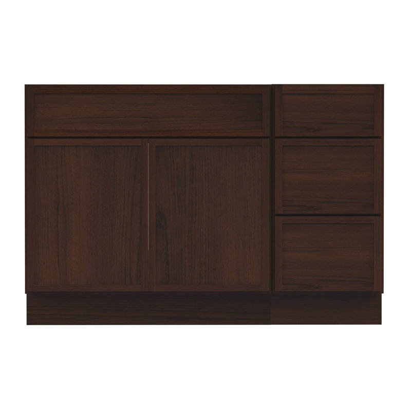 Base de meuble-lavabo simple 54 po seulement, Brun