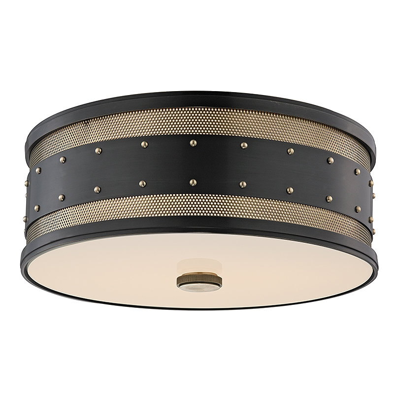 Plafonnier encastré 3 lumières 16 po Gaines, Vieux bronze vieilli
