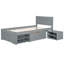 Lit plateforme simple avec tiroir et deux tablettes, construction robuste - gris, options de rangement généreuses, aucune nuisance sonore, sommier tapissier, processus d'assemblage simple-1481003232-1481003233