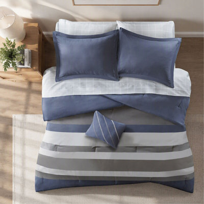 Comforter Set, Striped with Bed Sheets - Twin XL