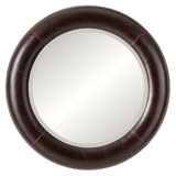 Telluride Round Leather Beveled Mirror