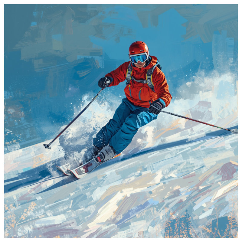 Housses de couette Skier In Action, Lit simple