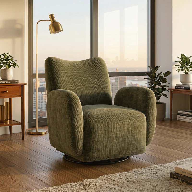 Fauteuil d'appoint pivotant à 360 °, Green