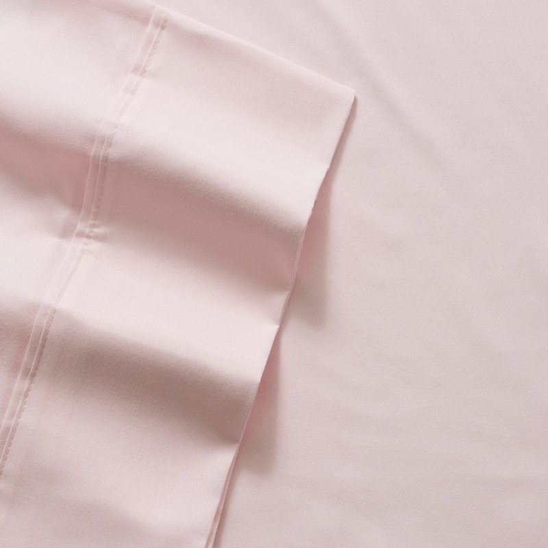 Ensemble de draps unis en microfibre de luxe 18-24 po, Ensemble de draps pour grand lit avec 4 taies d'or, Rose