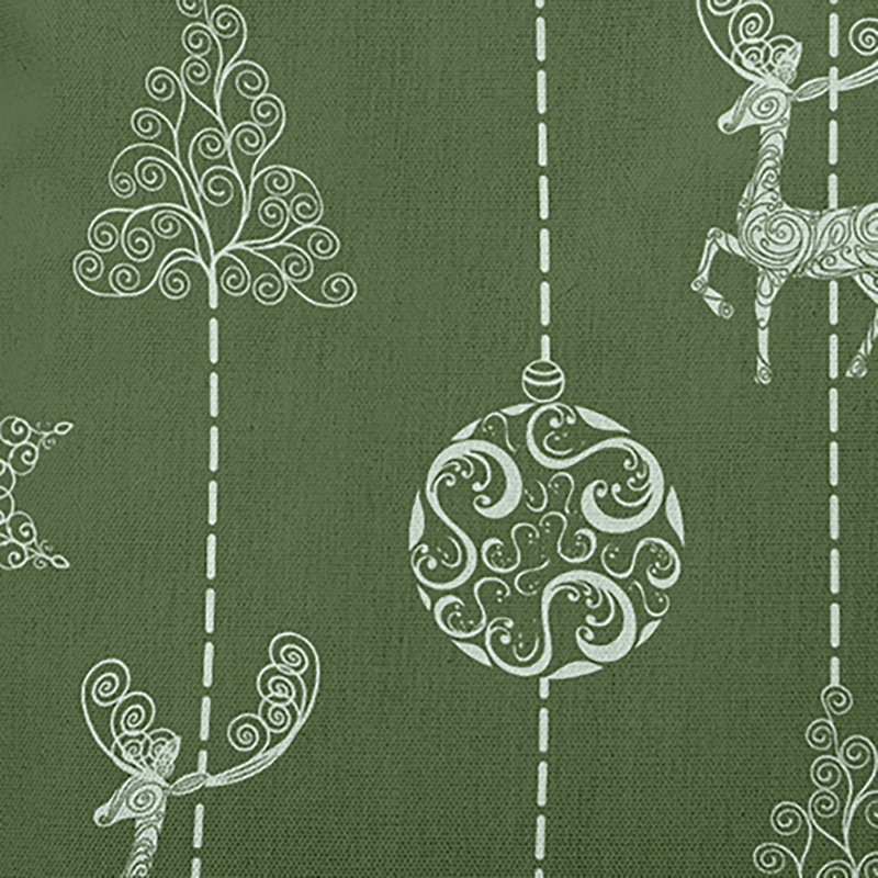 Coussin intérieur / extérieur Christmas Lines, Vert, H 16 po x l 16 po