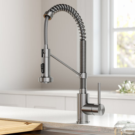 KRAUS Bolden Commercial Style 2-Function Single Handle Pull Down Kitchen Faucet