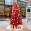 Arbre de Noël rouge de 6 pi, arbre en PVC avec branches articulées pour une installation facile, support en métal stable, décoration audacieuse des Fêtes-952908457