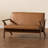 Kiger Mid-Century Modern Wood and Leather Effect Loveseat