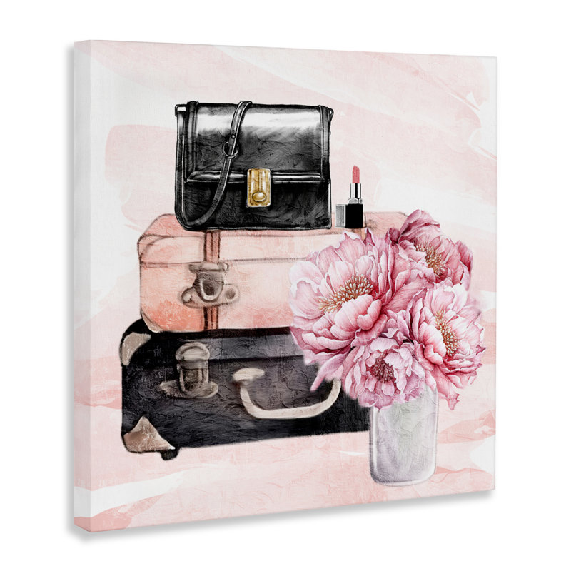 Valise et toile Glam Time, design par Kim Allen, H 36 po x l 36 po