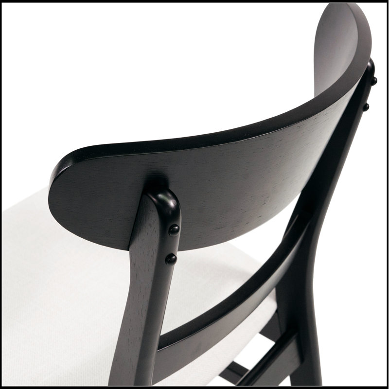 Ensemble de 2 chaises de salle à manger élégantes et confortables avec coussins épais et structure en bois durable pour les petits espaces
