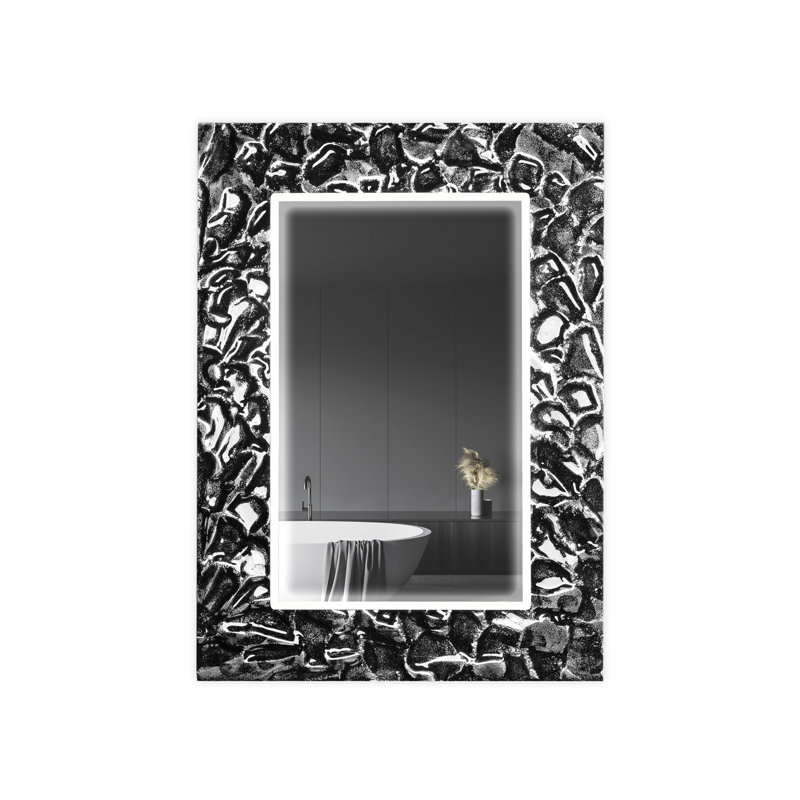 Valci Flat Glass Beveled Lighted Mirror, 38.6" x 27.6"