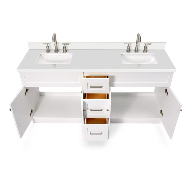 Ensemble de meuble-lavabo double 73 po Hamlet, blanc, Blanc