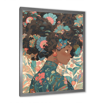 Fille afro-américaine en mode rétro