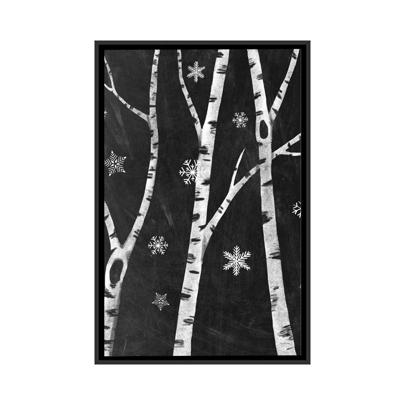« snowy birches iii » par mary urban, impression sur toile, H 26 po x l 18 po x P 1,5 po, Toile avec cadre flottant noir