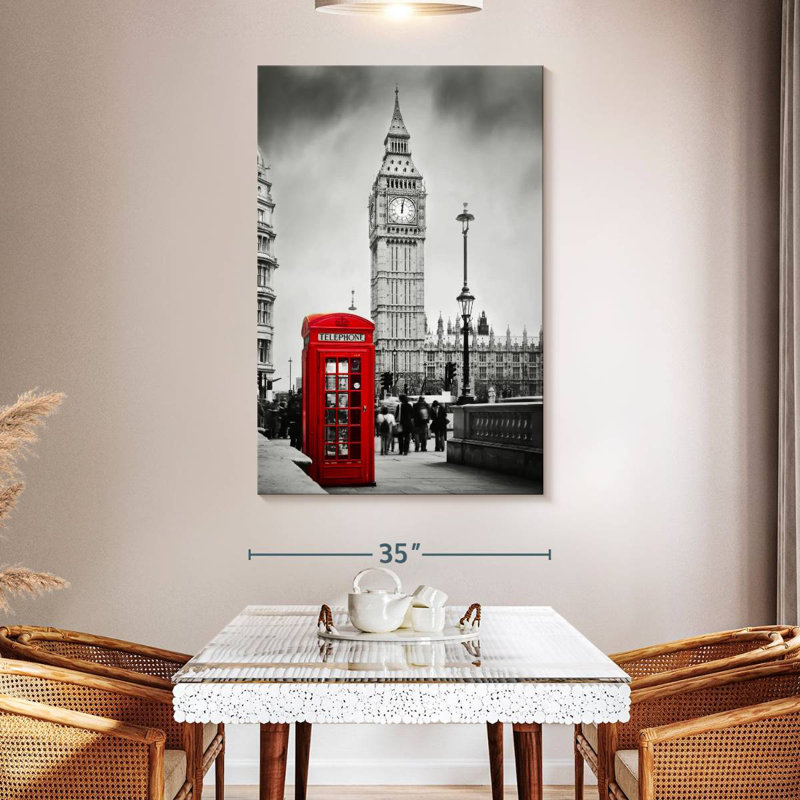Cabine téléphonique London, H 51 po x l 34 po