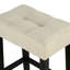 Table de salle à manger 3 pièces avec coussins de tabouret, rectangulaire, rustique, plateau gris-noir, 2 tabourets, contemporain, beige