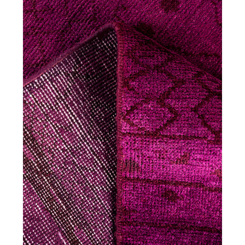 Overdyed Hand-Knotted Wool Modern-Contemporary Purple Area Rug 3' 10" x 6' 2"