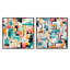 Corstiaan - Ensemble de 2 collages abstraits carrés-101848984-101848985