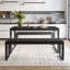 Ezzah Dining Set, Dining Table with Benches-799207061-746919459-746919456