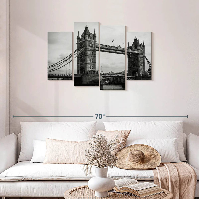 Lilie Tower Bridge en monochrome, H 27 po x l 43 po