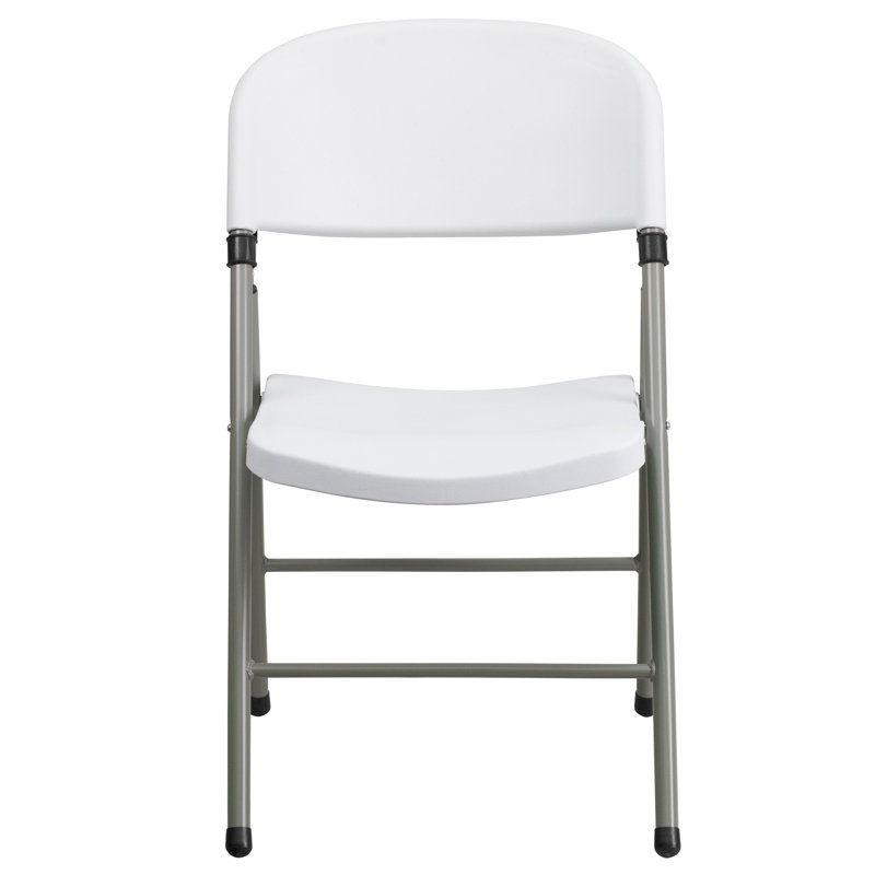 Chaise pliante en plastique avec structure en métal Inbox Zero Capacité 330 lb, blanc