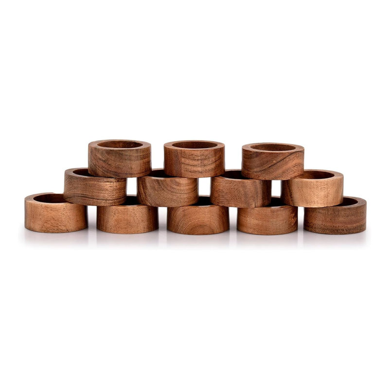 Lot de 12 photophores carrés en bois d'acacia, accessoires décoratifs pour les tables de mariage et la décoration intérieure