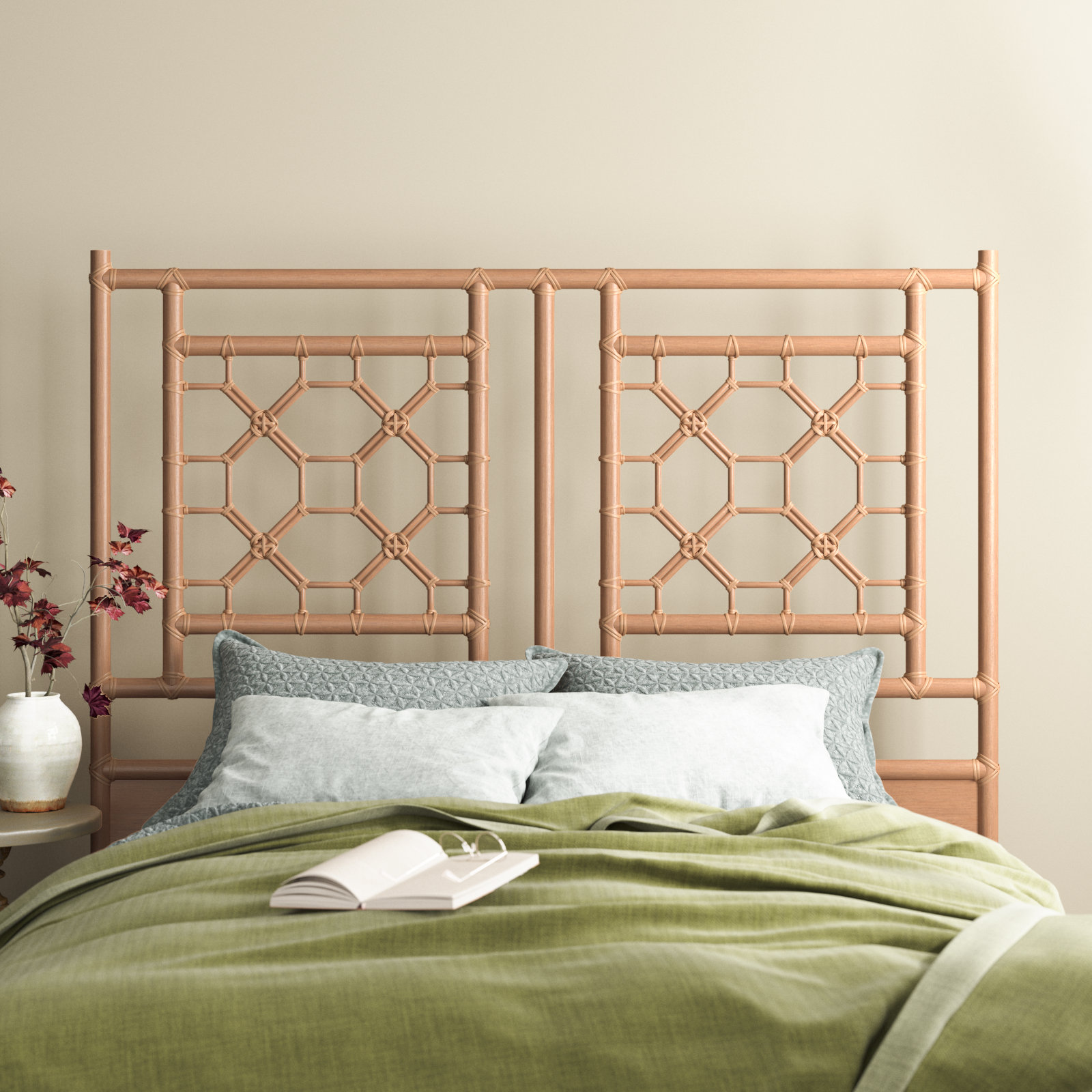 Arche Open-Frame Headboard, Queen, Blue