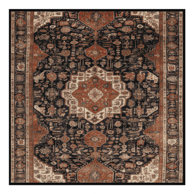 Machine Washable Persian Brown Area Rug