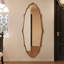 Miroir mural ovale en bois fabriqué-709876593