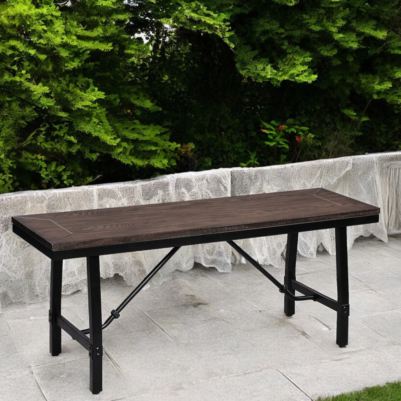 Banc en chêne et finition noire Mariatu
