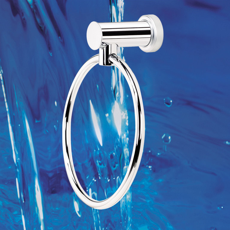 Infinity Wall Mounted Towel Ring, Polished Nickel