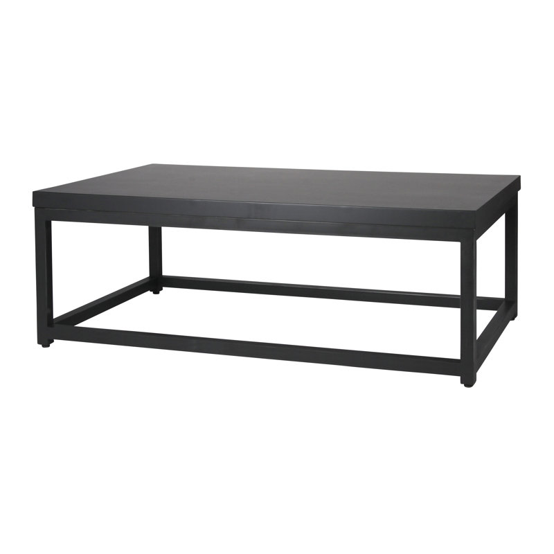 Paris Frame Coffee Table, Black, Black, 17.5" H x 55" L x 33" W