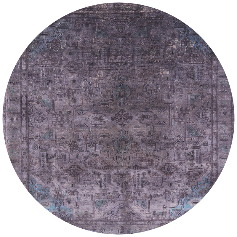 Tapis gris, Rond 8 pi
