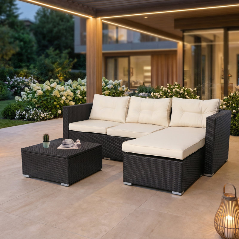 Furlong 3 - Person Modular Patio Conversation Set with Cushions