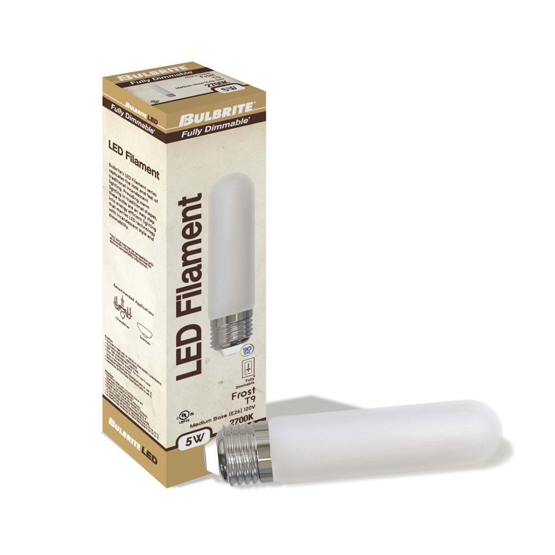 5 Watt (40 Watt Equivalent), T9 LED, Dimmable Light Bulb, Warm White E26/Medium (Standard) Base (Set of 4) Bulbrite Industries