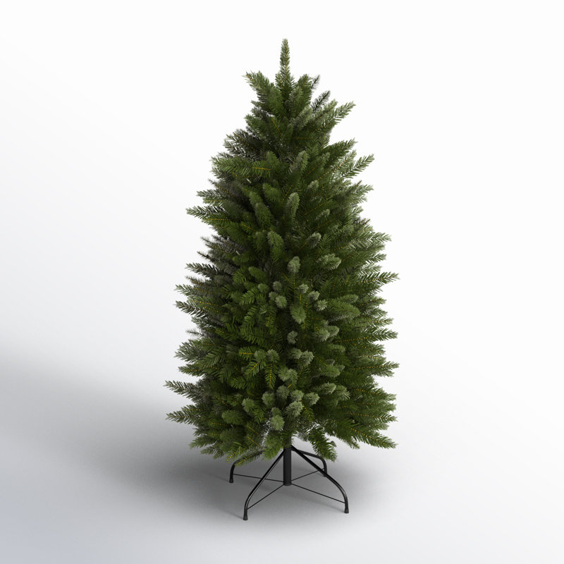 Slender Green Realistic Artificial Fir Christmas Tree, 4.5' H