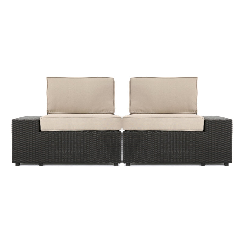 Fauteuils Santa Cruz (gauche et droite), Coussin beige / structure brune